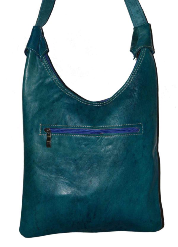 Large Leather Turquoise Bag -5057