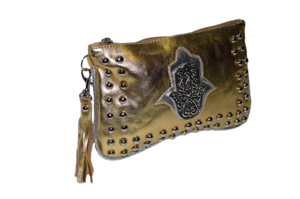 Kenza Clutch Hand of Fatima Gold-4962
