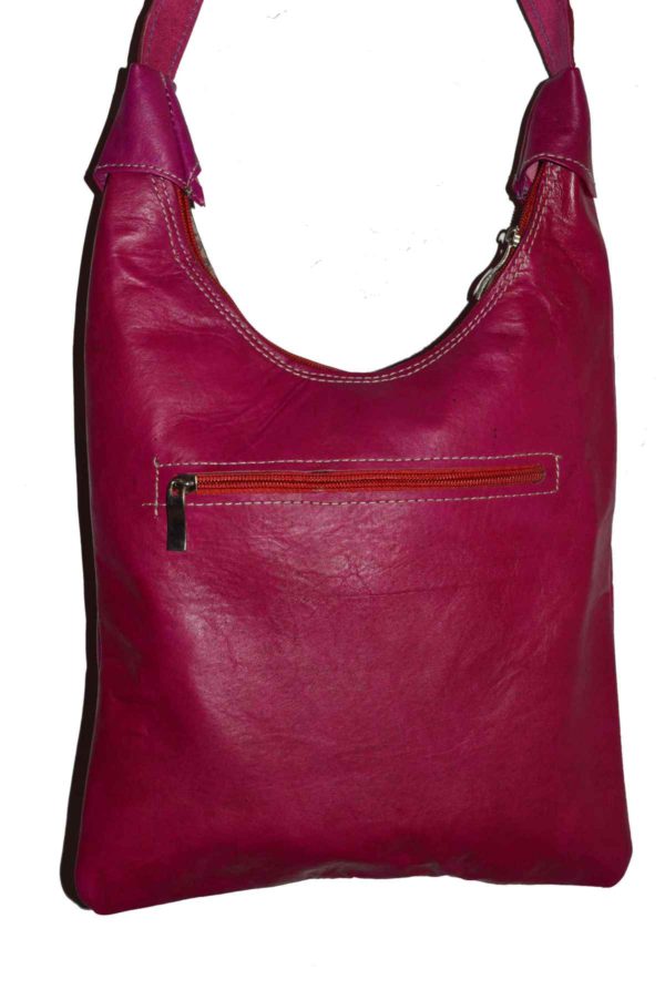 Large Leather Magenta Bag -5064