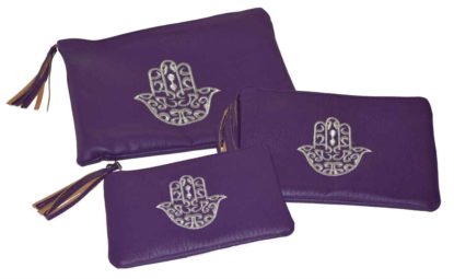 Set of three Moroccan Makeup Case Purple-0