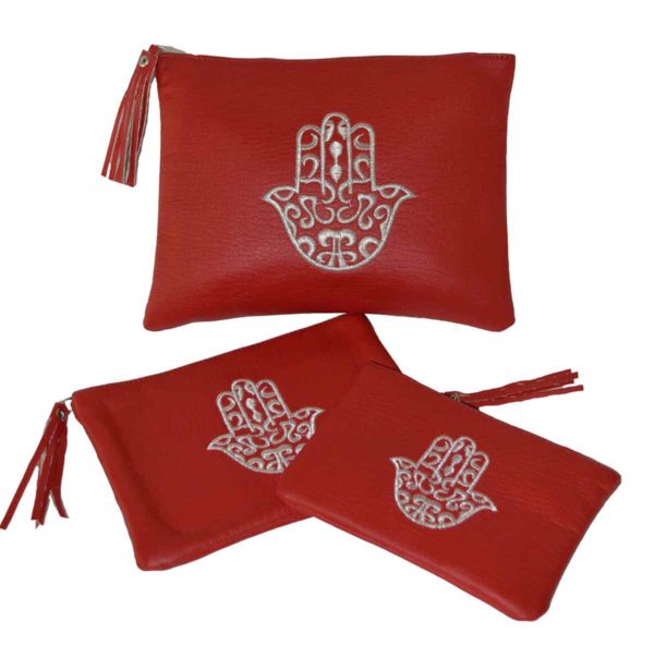 Set of three Moroccan Makeup Case Red-0