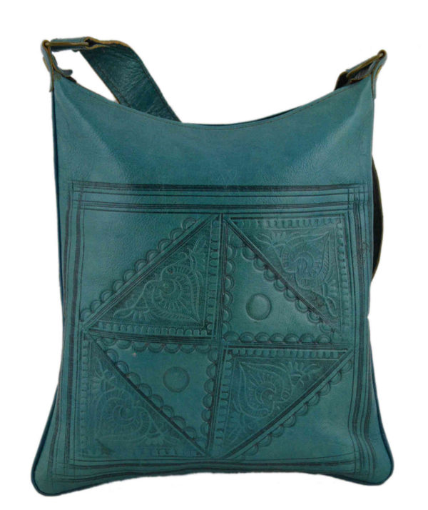Medium Leather Bag Turquois-5148