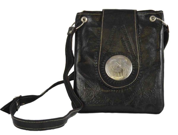 Medium Leather Bag Black -5123