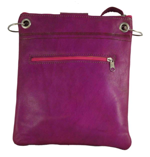 Medium Leather Bag Magenta-5136