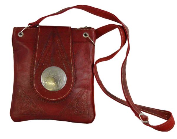 Medium Leather Bag Red-0