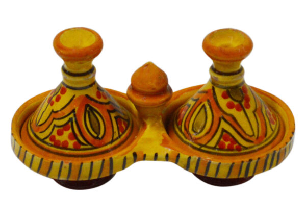Lwimina Moroccan Ceramic Double Spice Holder