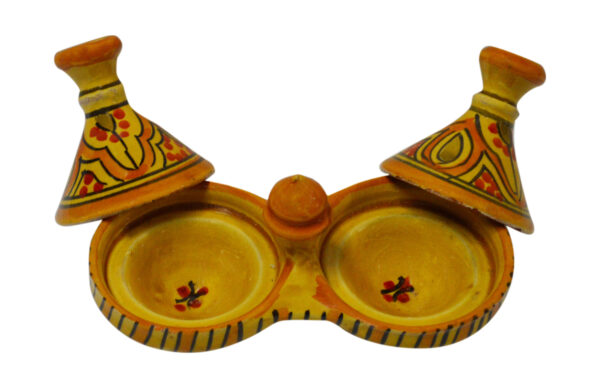 Lwimina Moroccan Ceramic Double Spice Holder