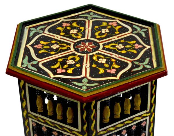 Moucharabi Wood Table Handmade Black-8368