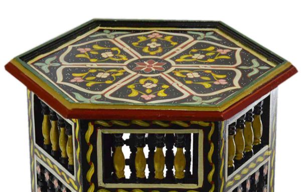 Moucharabi Wood Table Handmade Black-8369