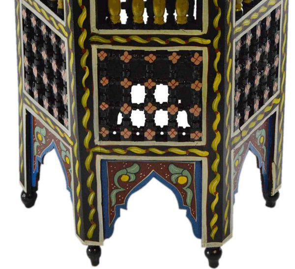 Moucharabi Wood Table Handmade Black-8371
