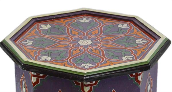 Handmade Wood Painted Table Purple -9874