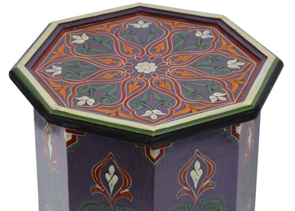 Handmade Wood Painted Table Purple -9878