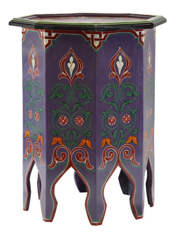 Handmade Wood Painted Table Purple -9879