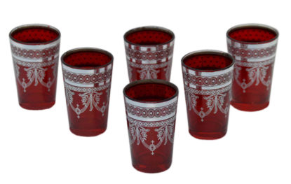 Casa Red Silver Tea Glasses set-0