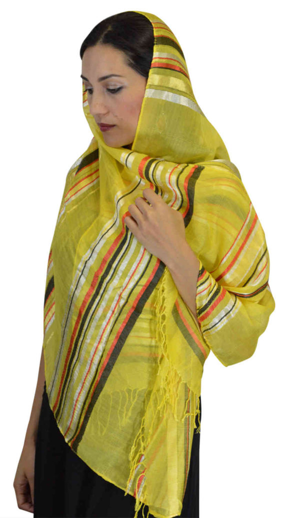 Rahma Shawl Silk Yellow-7465