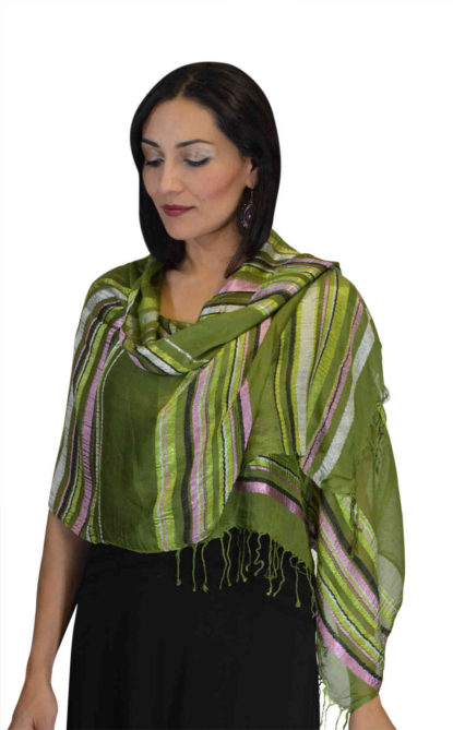 Rahma Shawl Silk Green-0