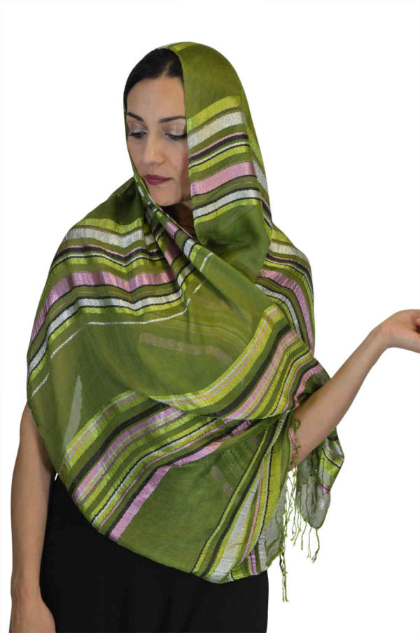 Rahma Shawl Silk Green-7402