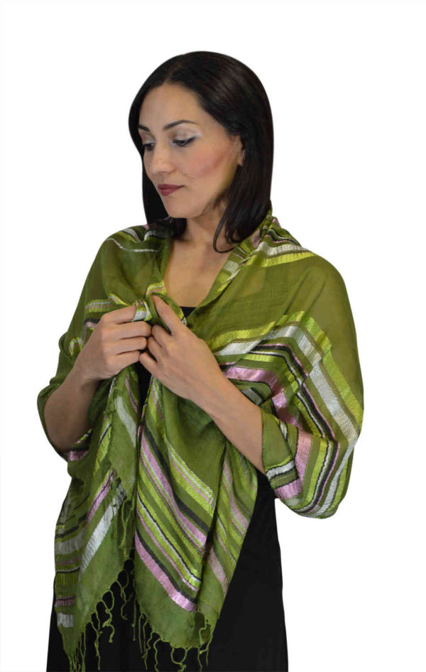 Rahma Shawl Silk Green-7403