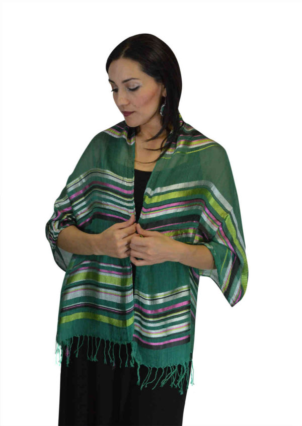 Rahma Shawl Silk Green-7414