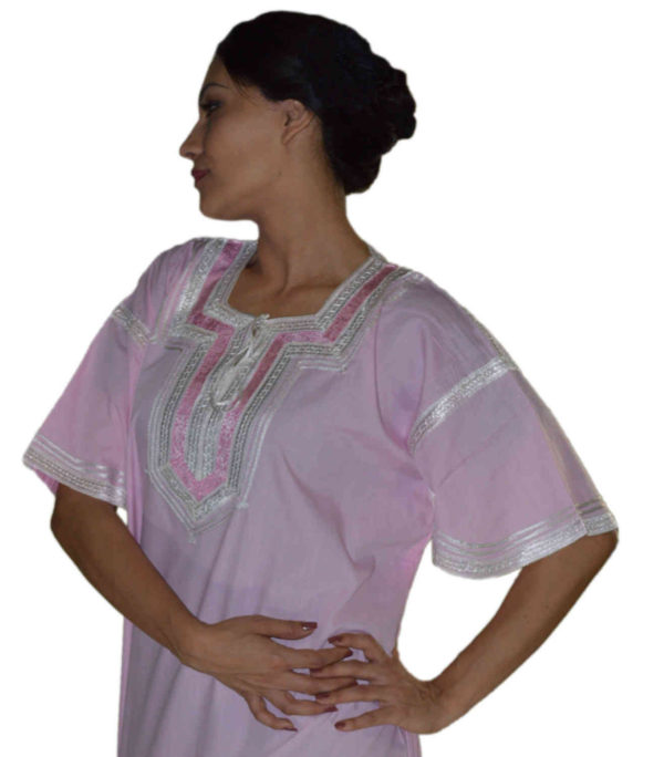 Halima Handmade Caftan Pink-7226