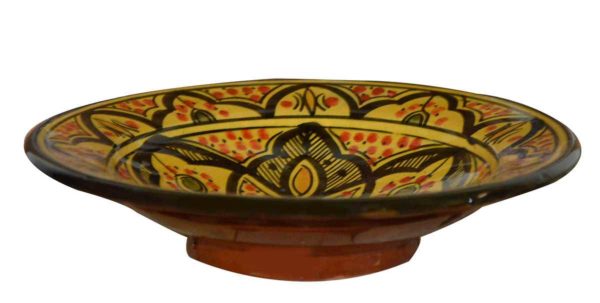 Safi Yellow Ceramic Serving Plate Handmade 8"-7763