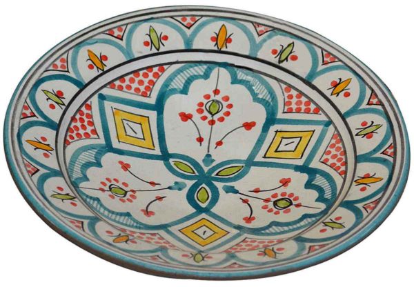 Essawira Ceramic Serving Plate Handmade 8"-7767