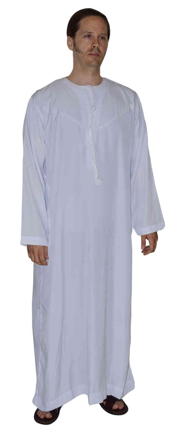 Men Thobe Saudi Style White caftan -7107