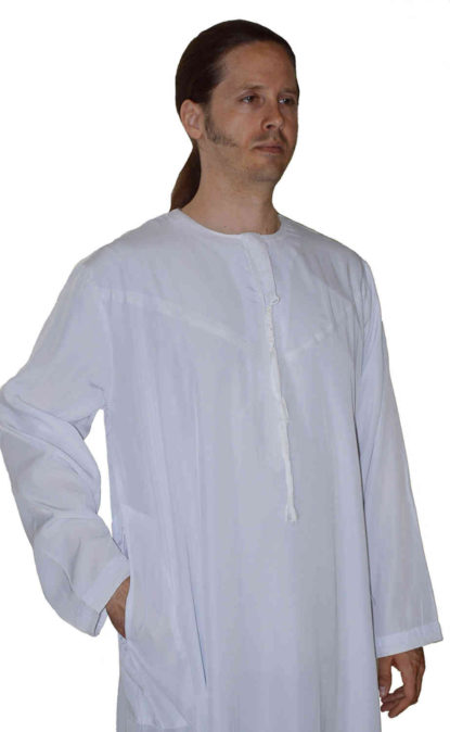 Men Thobe Saudi Style White caftan -0