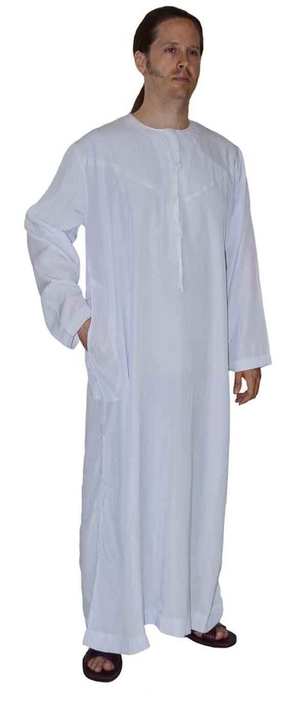 Men Thobe Saudi Style White caftan -9773