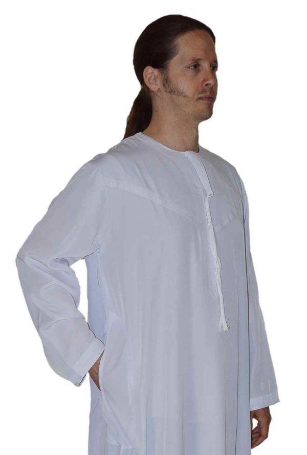 Men Thobe Saudi Style White caftan -9774