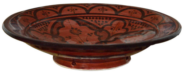 Safi Red Ceramic Serving Plate Handmade 8"-7773