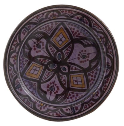 Purple Ceramic Serving Plate Handmade 8"-0