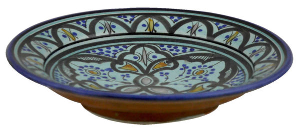 Aqua Ceramic Serving Plate Handmade 8"-7792