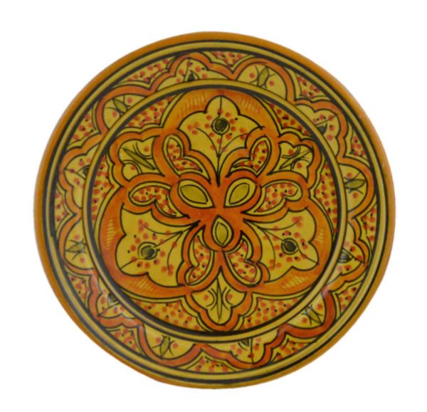 Lwimina Yellow Ceramic Serving Plate Handmade 8"-0
