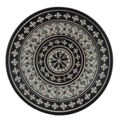 White&Black Crisscross Ceramic Plate Medium 10"-0