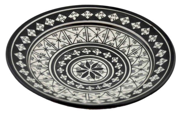 White&Black Crisscross Ceramic Plate Medium 10"-7880