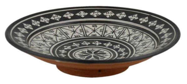 White&Black Crisscross Ceramic Plate Medium 10"-7881