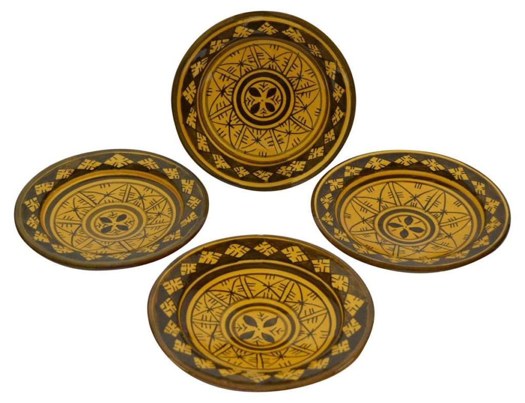 Diamond yellow Appetizer Serving Set Of Four Treasure of Morocco