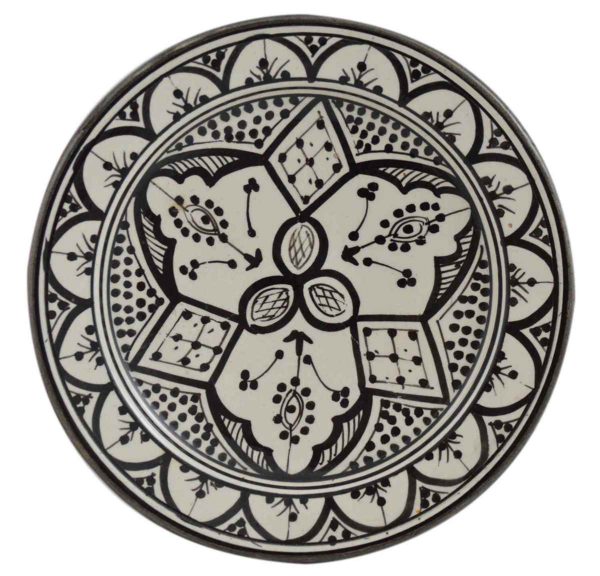 White & Black Ceramic Plate Medium 10"-0