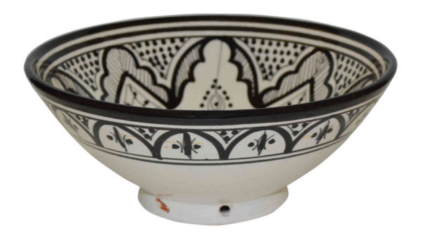 White&Black Handmade Serving Bowl Medium 10 inches -8455