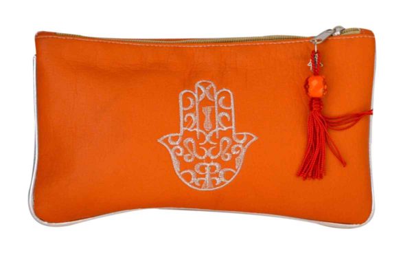 Elisa Makeup Bag Hand of Fatima Orange-0
