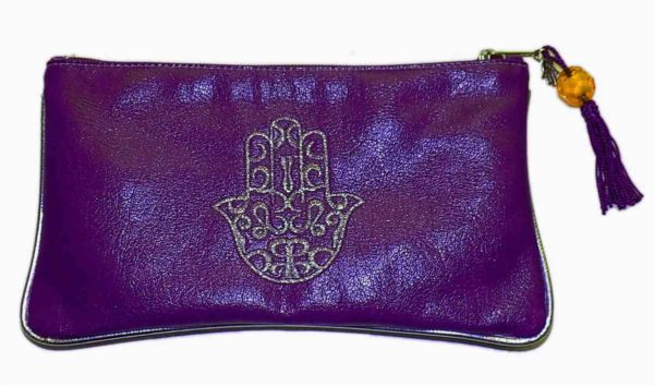 Elisa Makeup Bag Hand of Fatima Purple-0