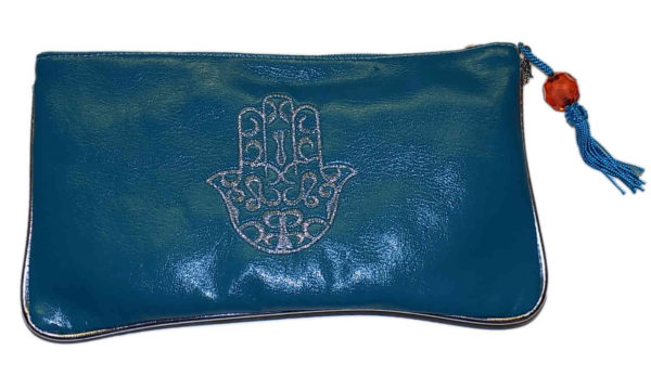 Elisa Makeup Bag Hand of Fatima Turquoise-0