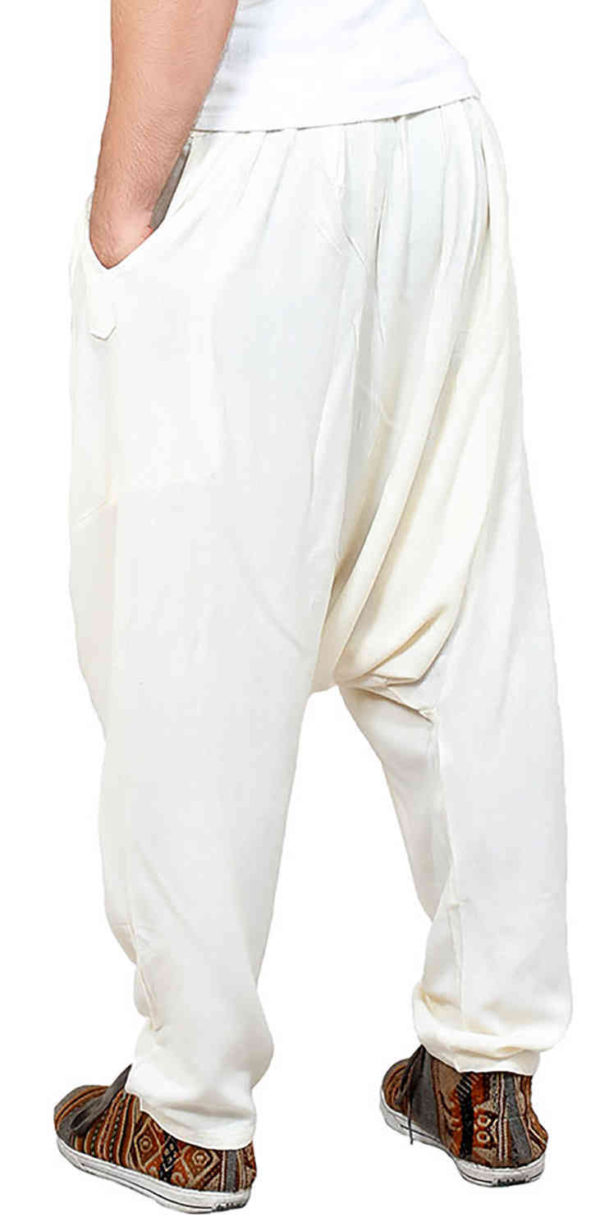 Handmade Men Moroccan Pants Off White -9388