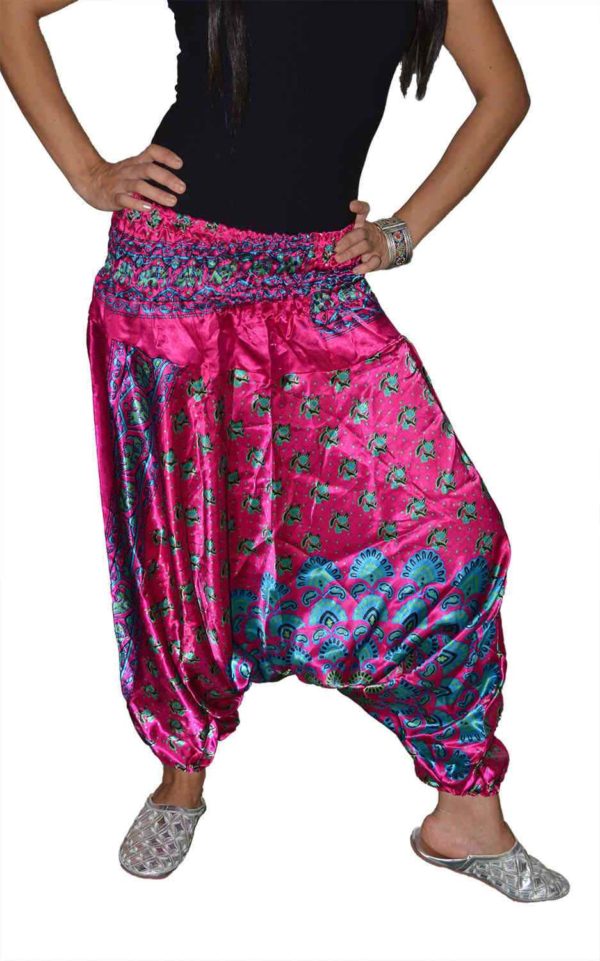 Harem Gypsy Satin Pants magenta-8991