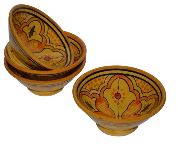 Ceramic Serving Set Of Four Bowls Yellow 4"-10371