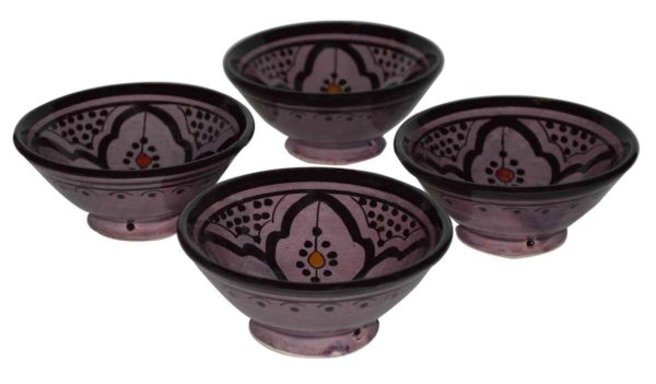 Ceramic Serving Set Of Four Bowls Purple 4"-0