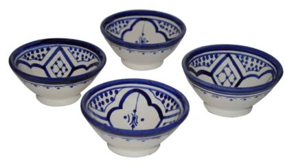 Ceramic Serving Set Of Four Bowls Fez Blue 4"-0