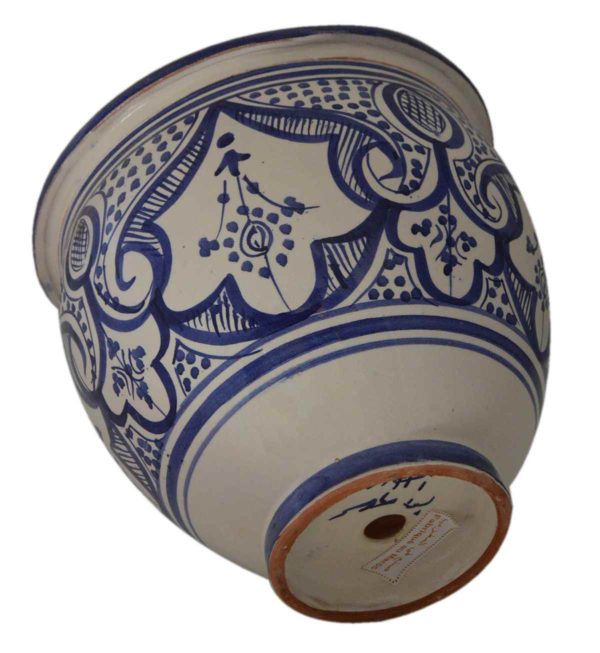 Fez Blue Handmade Ceramic Large Flower Pot -9931