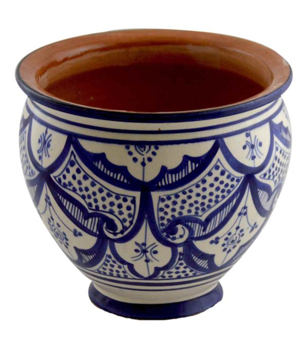 Fez Blue Handmade Ceramic Large Flower Pot -0